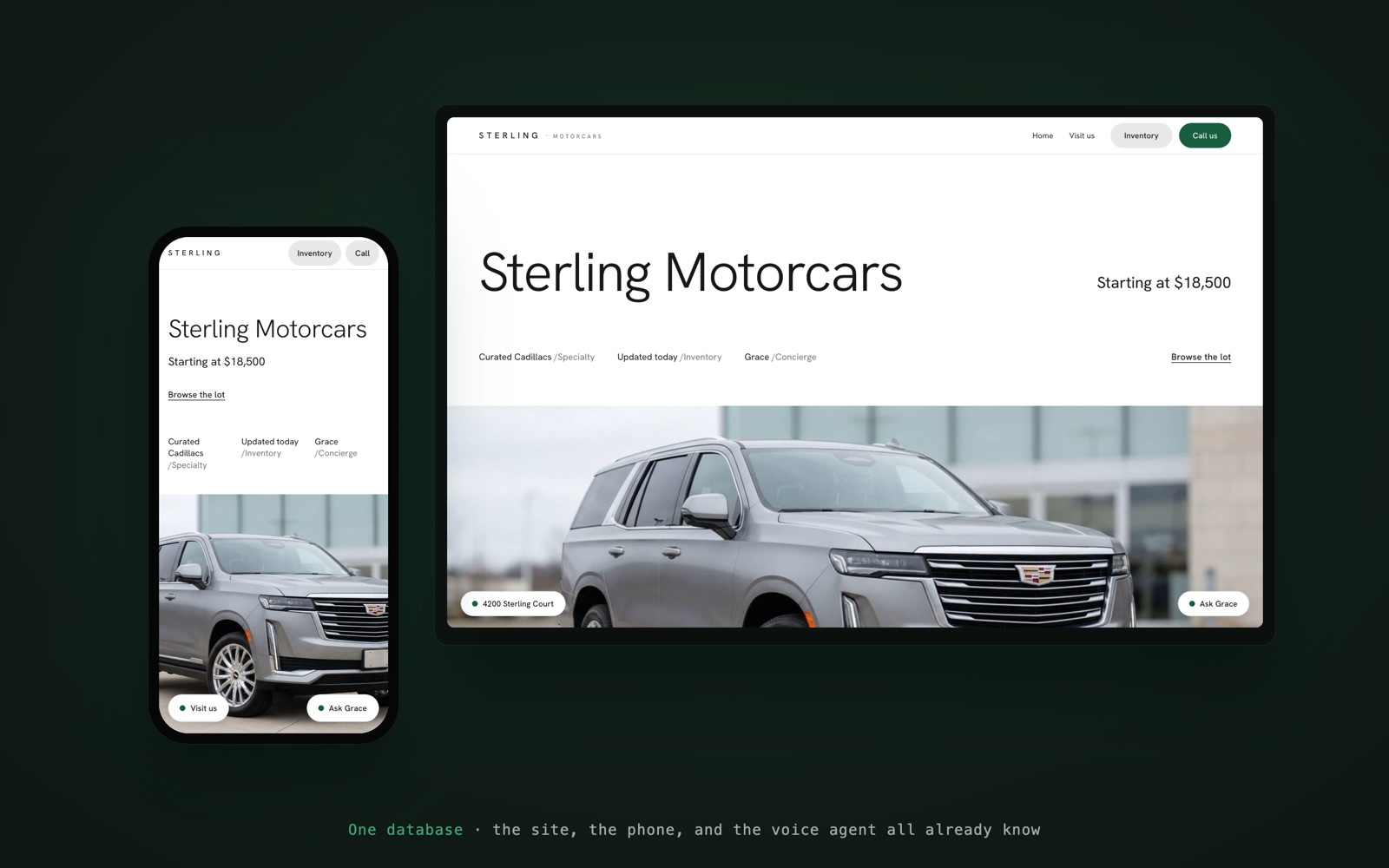DealerFlow: the Sterling Motorcars storefront and the phone that runs it