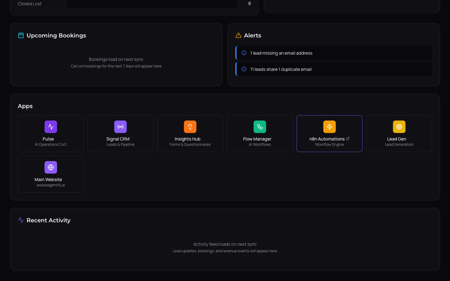 Intelligence App Launcher with one-click access to every tool in the ecosystem