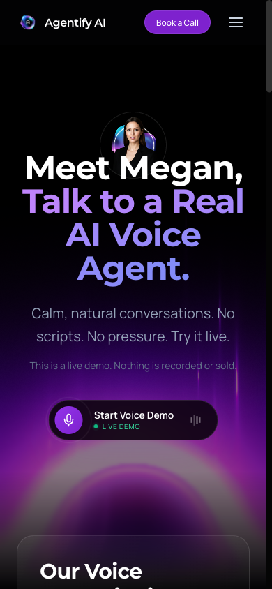 Website mobile Voice Demo